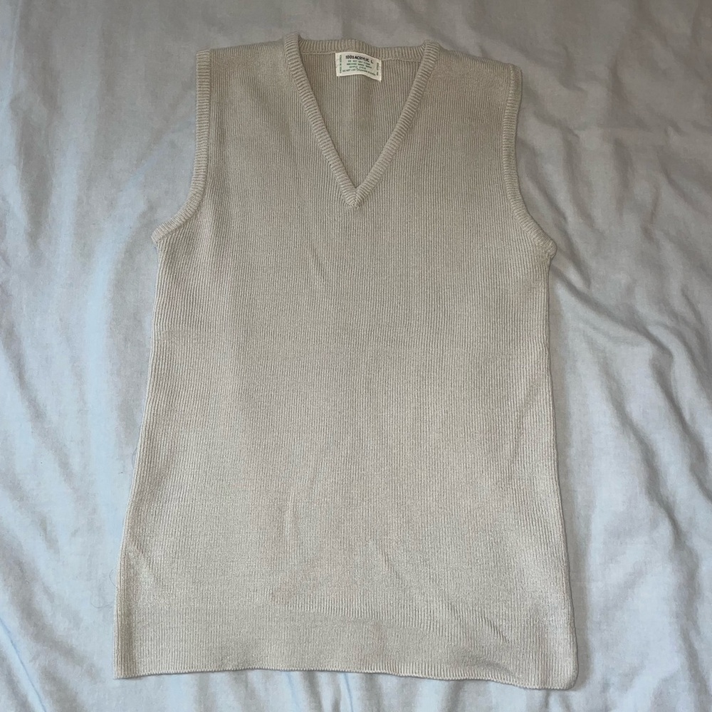 Acrylic V-neck sleeveless sweater vest